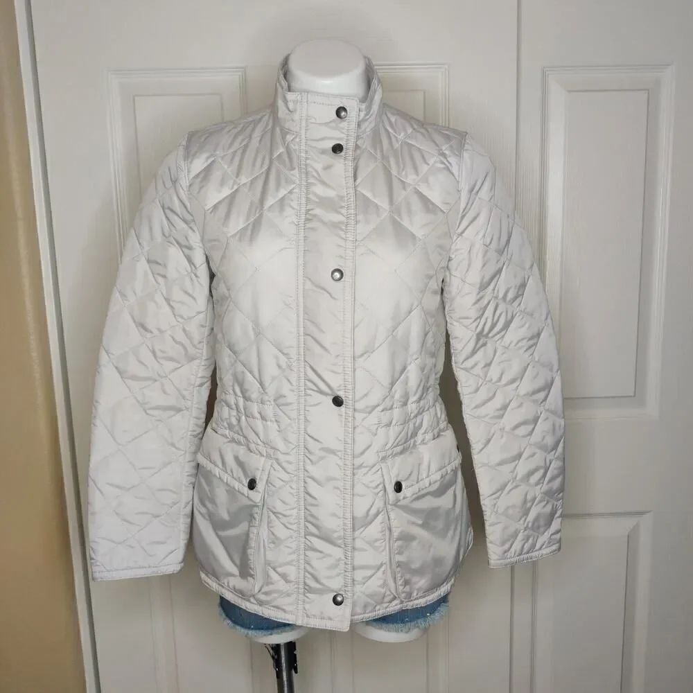 Coach diamond quilted jacket F84993 oyster sz S